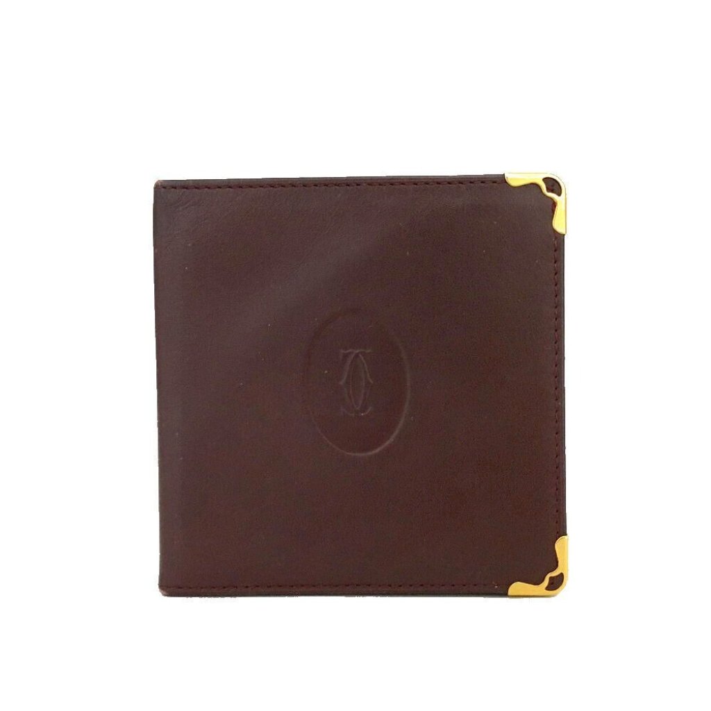 233165n Must De Cartier Wallet Bifold Bordeaux Leather